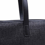 Saint Laurent- Raffia Leather Teddy Tote Bag Black