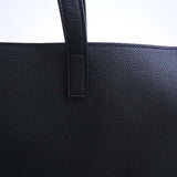 Saint Laurent- Leather Shopping Bag Tote Bag Black