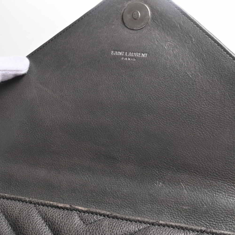 Saint Laurent- Leather College 2way Chain Shoulder Bag Gray