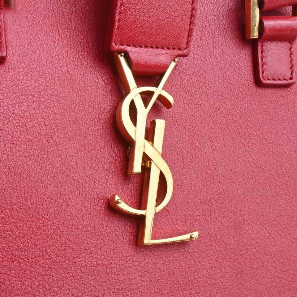 Saint Laurent- Leather Baby Cabas 2way Handbag Red