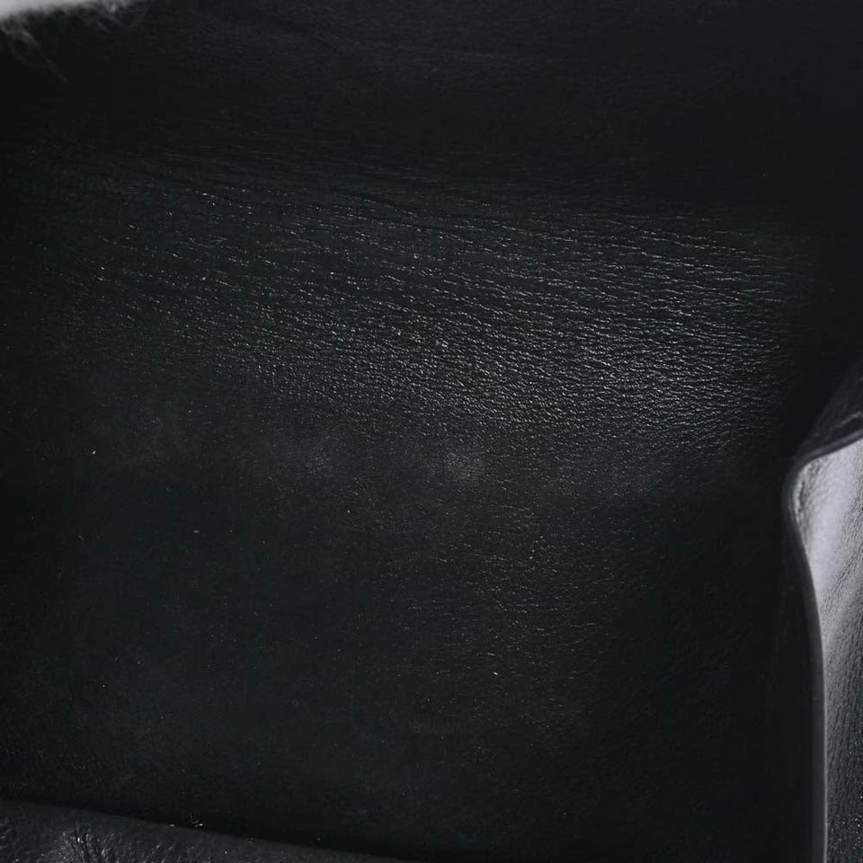 Saint Laurent- Leather Tiny Wallet Tri-fold Compact Wallet Black