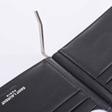 Saint Laurent- Leather Money Clip Bifold Wallet Billfold Black