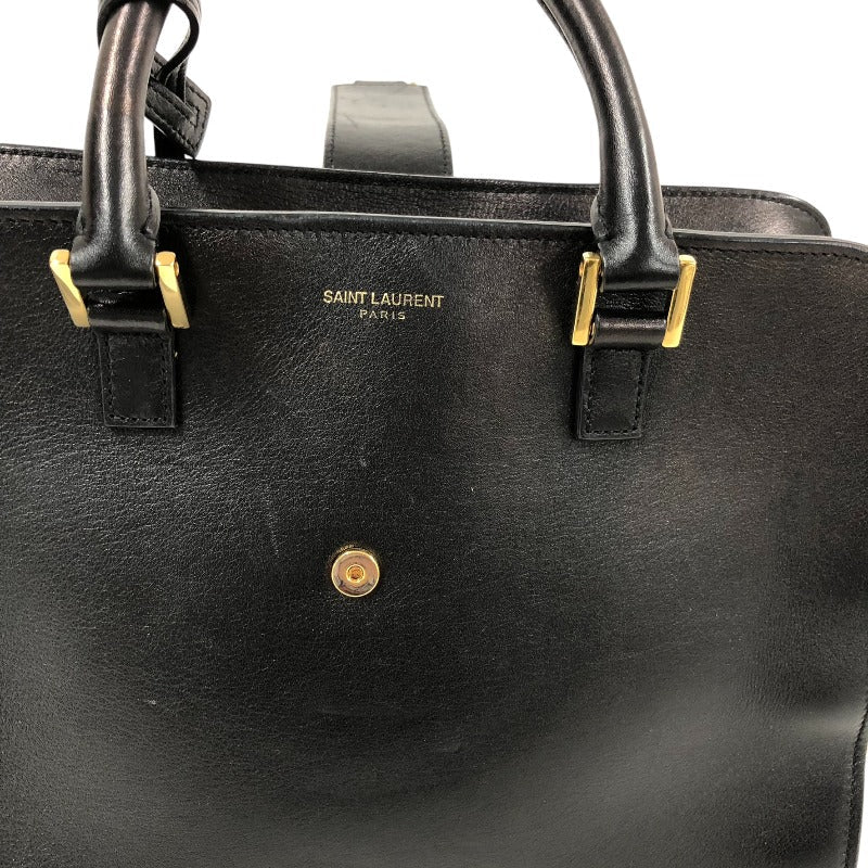 Saint Laurent- Cabas Leather Handbag Black