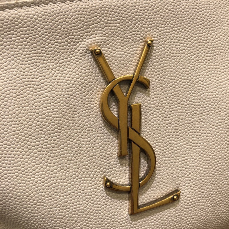 Saint Laurent- Belt Bag Monogram Ivory Gd Hardware Grain Leather Unisex Body Bag