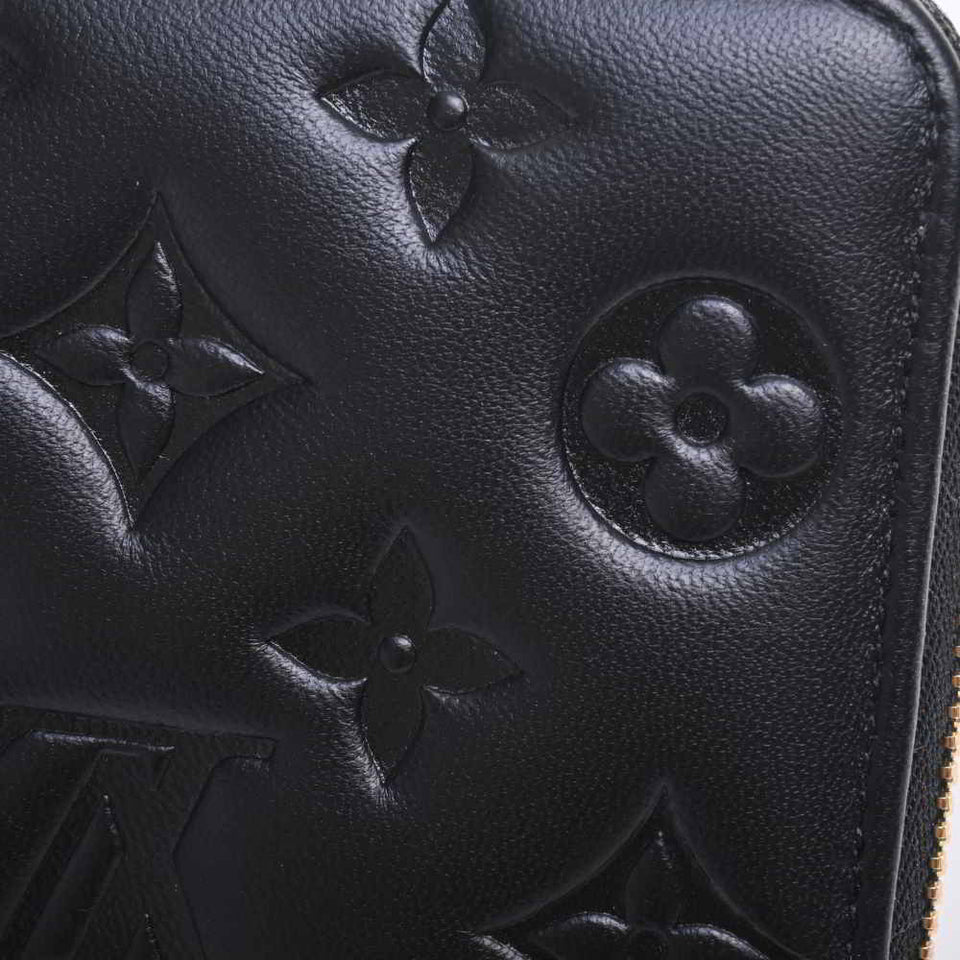 Louis Vuitton Monogram Emboss Lamb Leather Zippy Wallet Long Wallet