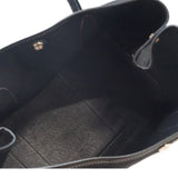 Hermes Garden Party PM Tote Bag Canvas Toile Ash Leather Black