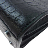 Saint Laurent- Shoulder Bag Jour Baby Crocodile Embossed Handbag Black