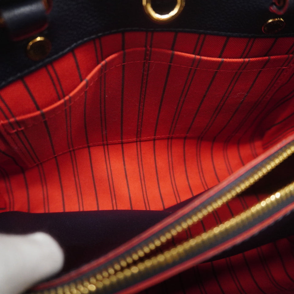 Louis Vuitton Monogram Implant Montaigne BB Marine Rouge
