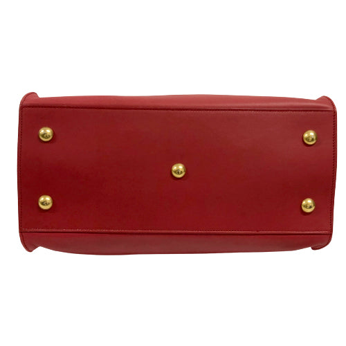 Saint Laurent- Petit Cabas Shoulder Bag Wine Red Gold Metal Fittings