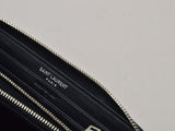 Saint Laurent- Round Zipper Long Wallet Heart Studded Black