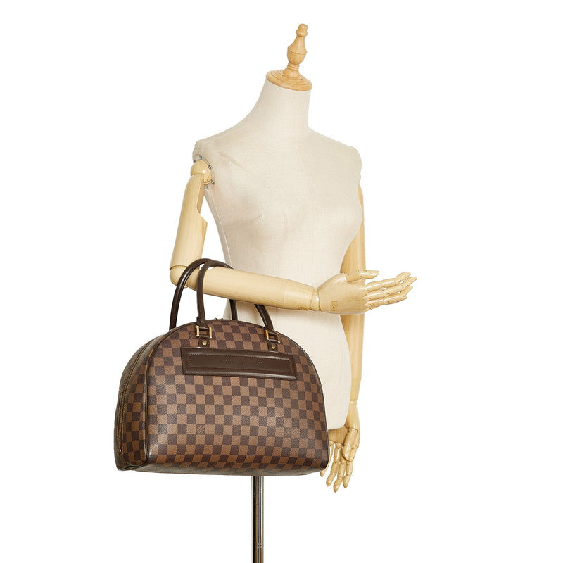 Louis Vuitton Damier Nolita Handbag Brown PVC Leather