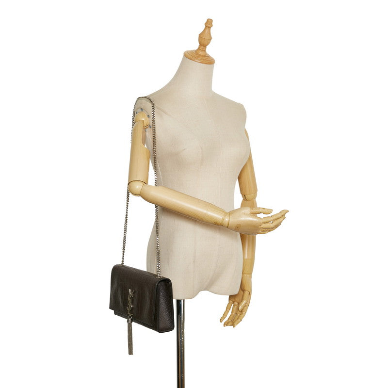 Saint Laurent- Kate Double Chain Shoulder Brown