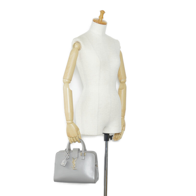 Saint Laurent- Monogram Cabas Handbag Leather Gray