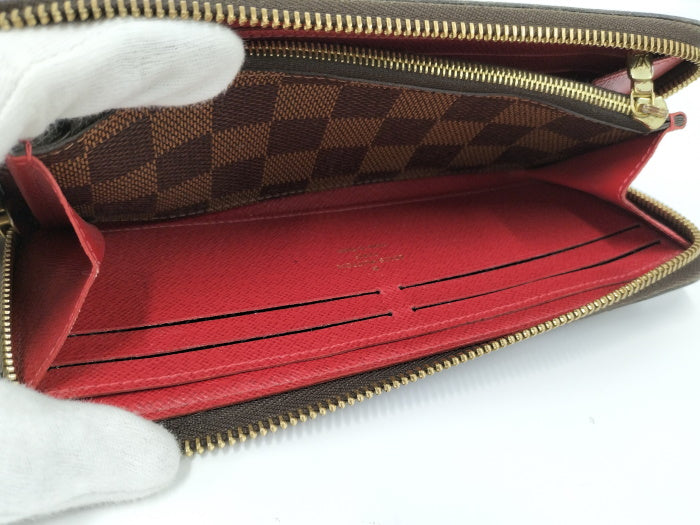 Louis Vuitton Portefeuille Clemence Round Zipper Long Wallet Damier Cerise