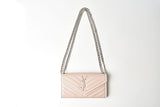 Saint Laurent- Chain Wallet Long Wallet Evening Bag Leather Rose