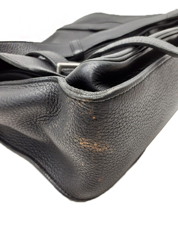Hermes Steve Buzas Engraved Shoulder Bag Black