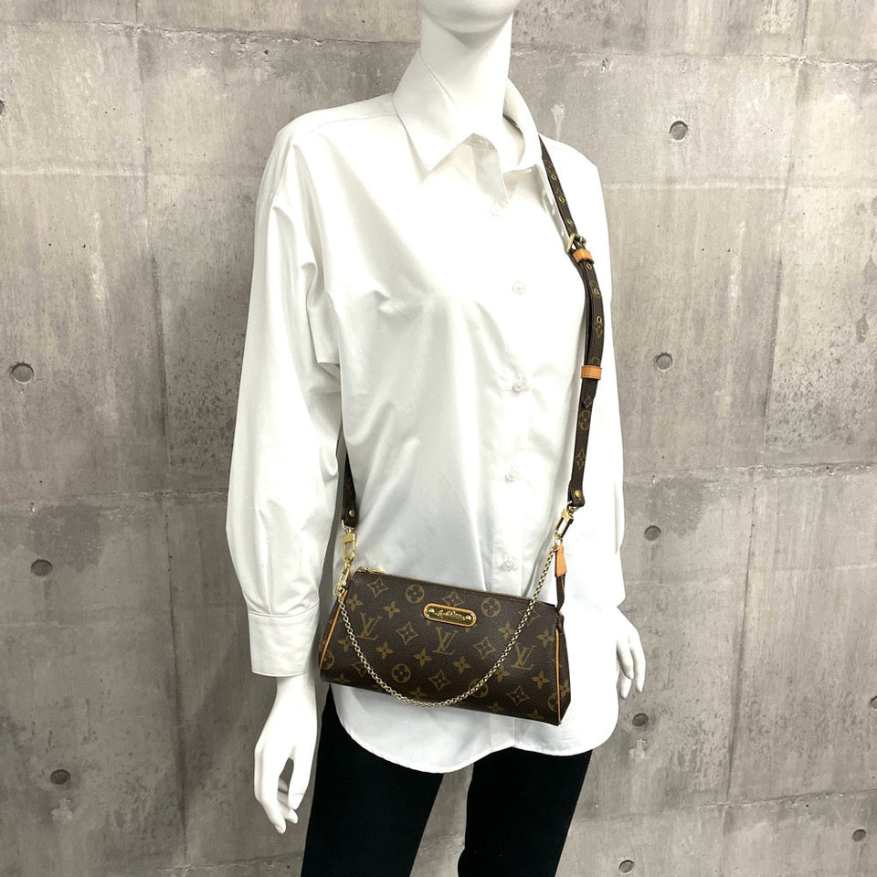 Louis Vuitton Monogram Eva Chain Shoulder Bag Brown