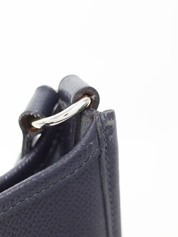 Hermes Evelyn Engraved Shoulder Bag Navy