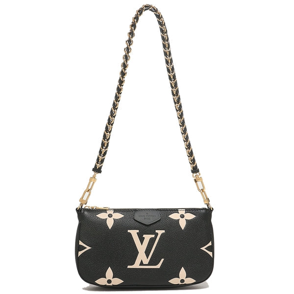 Louis Vuitton Shoulder Bag Black Beige