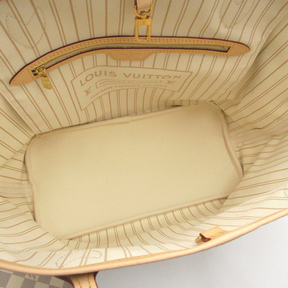 Louis Vuitton Neverfull MM Tote Bag Canvas Damier Azur