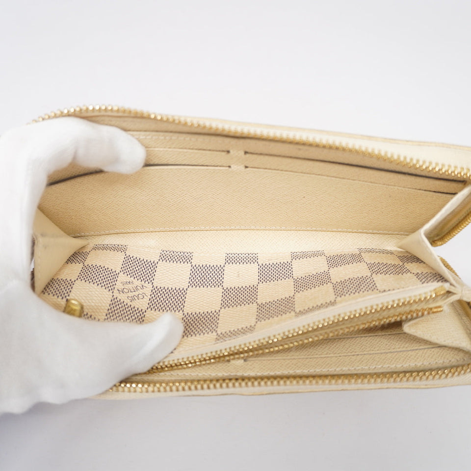 Louis Vuitton Long Wallet Damier Azur Portefeuille Clemence