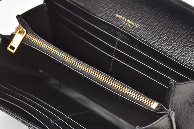 Saint Laurent- Paris Wallet Long Wallet Leather Black