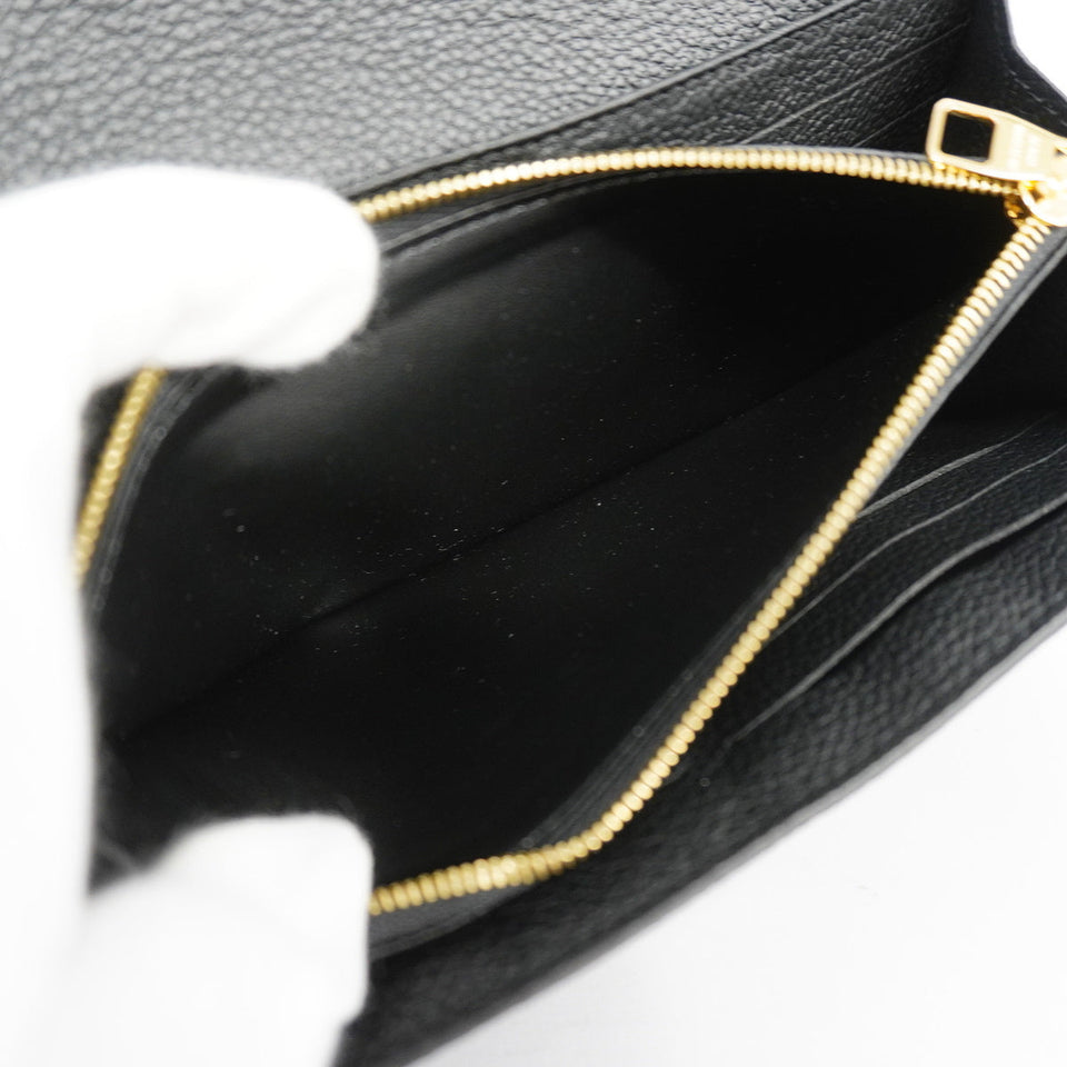Louis Vuitton Bifold Long Wallet Monogram Implant Portefeuille Sarah Black