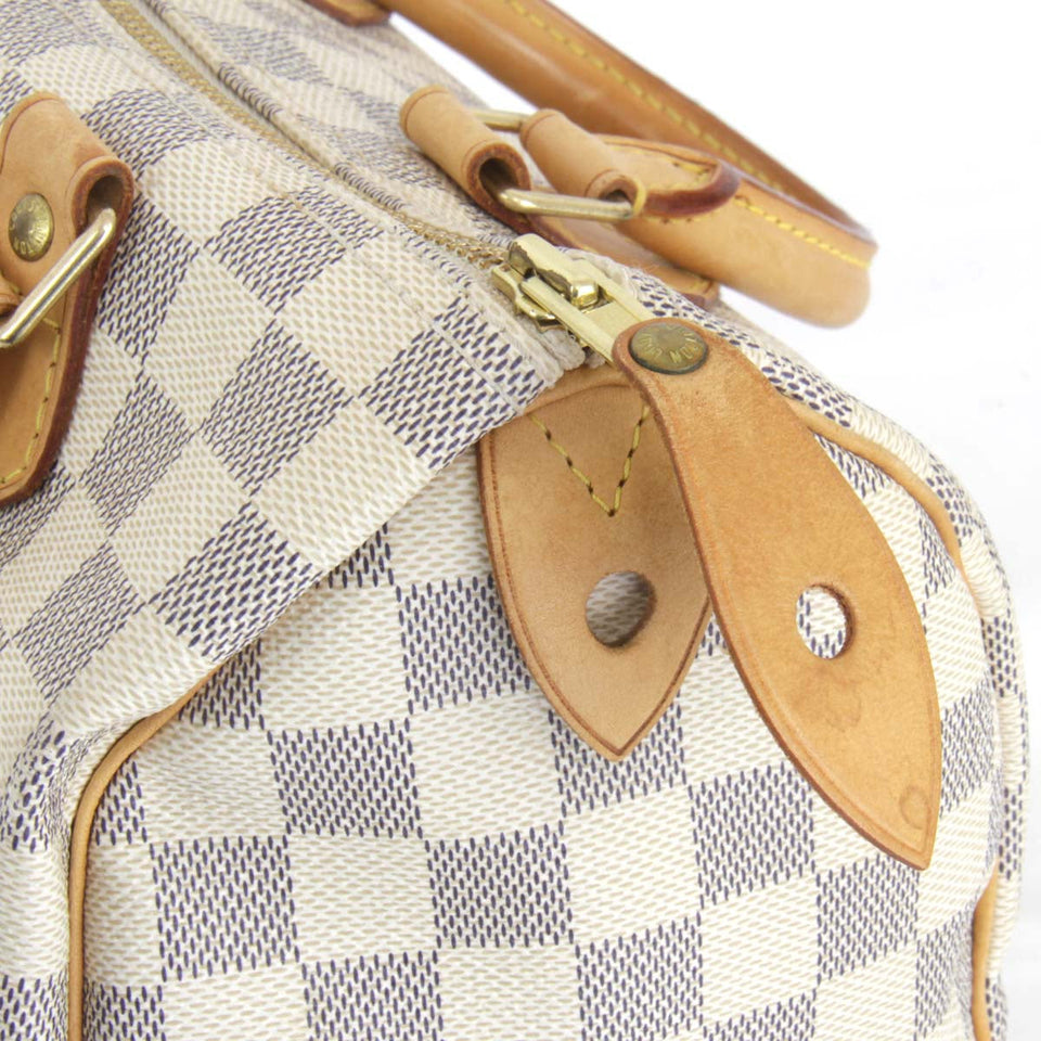 Louis Vuitton Speedy 25 Handbag Damier Azur Canvas Damier Azur
