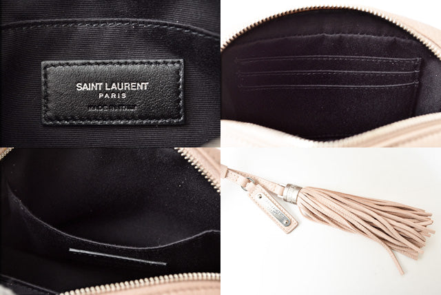 Saint Laurent- Belt Bag Shoulder Bag Leather Pink Beige