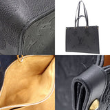 Louis Vuitton Monogram Emplant Noir On The Go MM Tote Bag Shoulder Bag Black