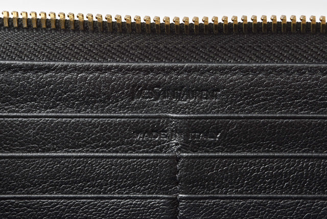 Saint Laurent- Paris Wallet Long Wallet Round Zipper Leather Black