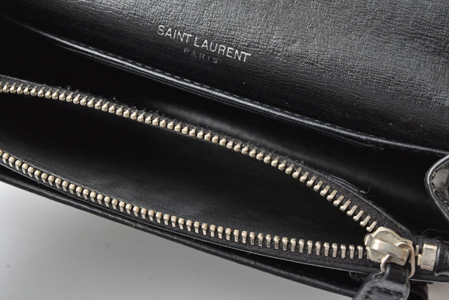 Saint Laurent- Paris Chain Shoulder Bag Sunset Leather Black