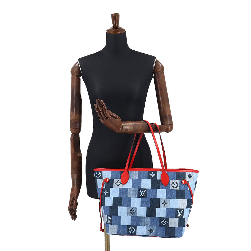 Louis Vuitton Patchwork Denim Monogram Neverfull MM Tote