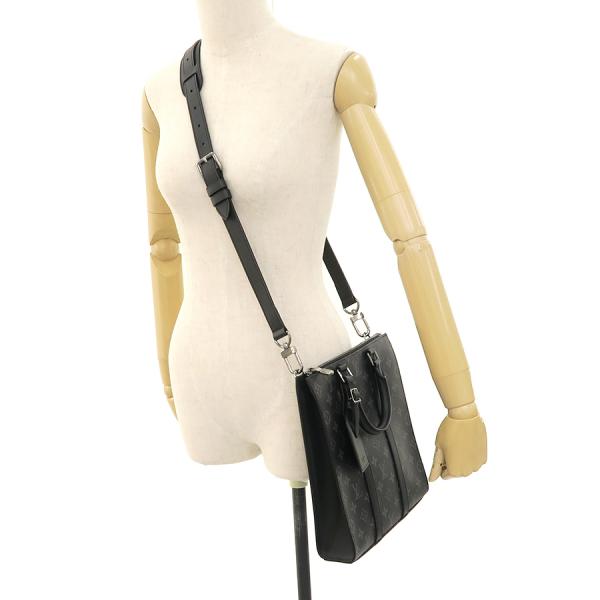Louis Vuitton Eclipse Leather Sac Plat Shoulder Bag Black