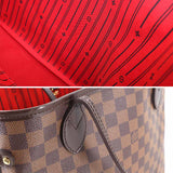 Louis Vuitton Damier Neverfull MM Tote Bag Ebene Cerise Brown Gold