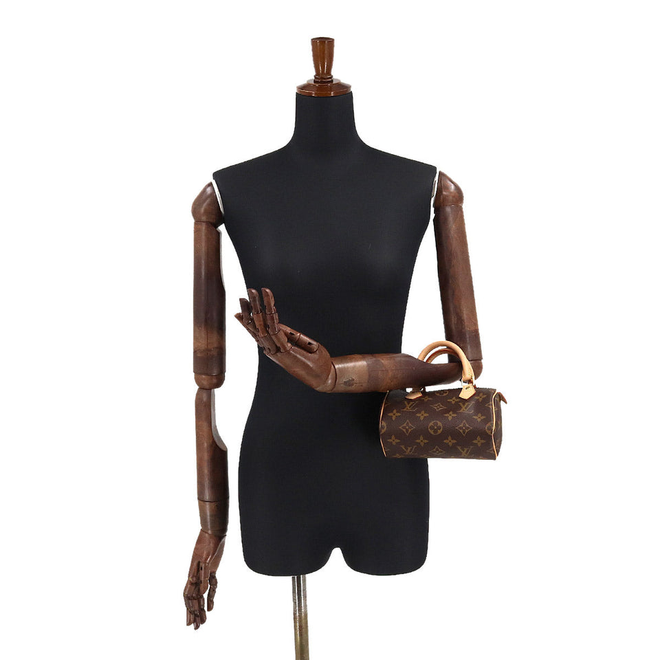 Louis Vuitton Monogram Mini Speedy Hand Bag Brown