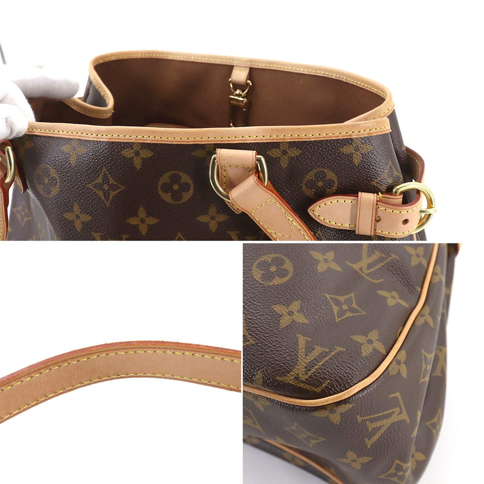 Louis Vuitton Monogram Batignolles Horizontal Tote Bag Brown Gold Metal Fittings