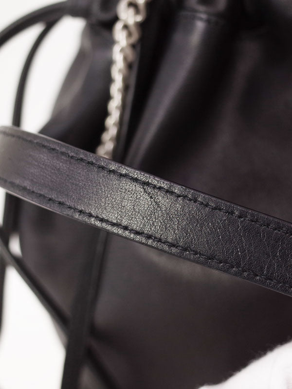 Saint Laurent- Paris Teddy Pouch Shoulder Bag Black