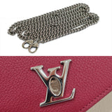 Louis Vuitton Pochette Lock Me Chain Shoulder Bag Bordeaux Beige Silver