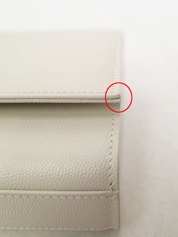 Saint Laurent- Logo Kate Chain Shoulder Bag White