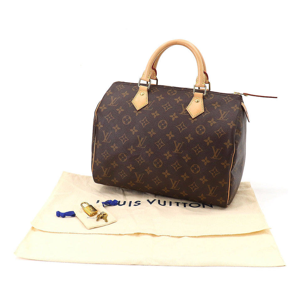 Louis Vuitton Monogram Speedy 30 Hand Bag Brown