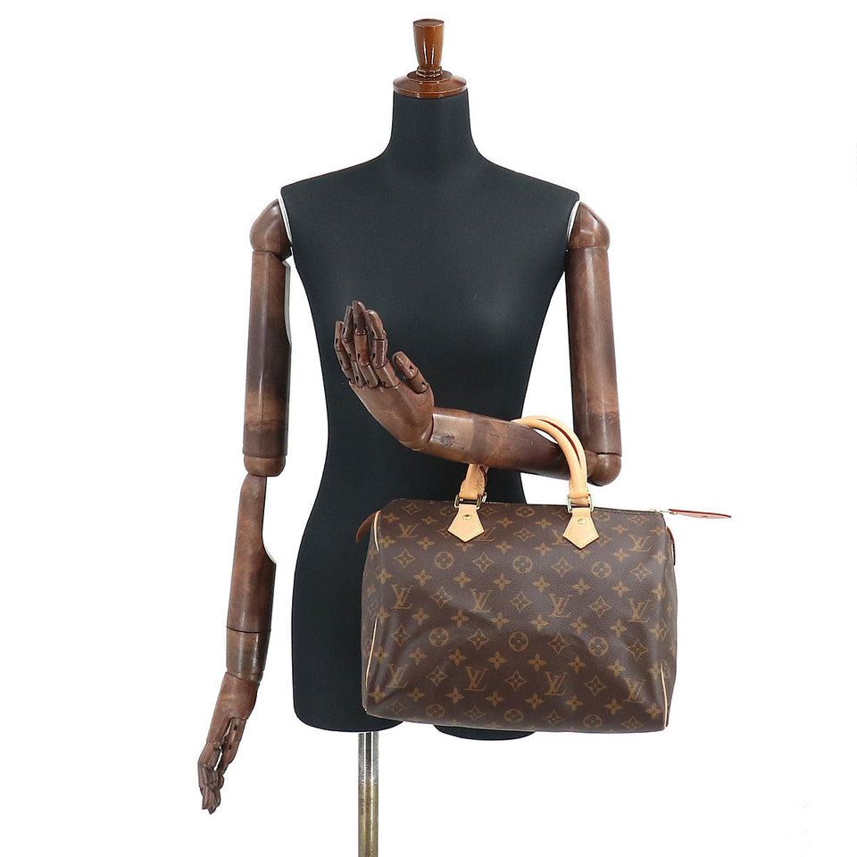 Louis Vuitton Monogram Speedy 30 Hand Bag Brown