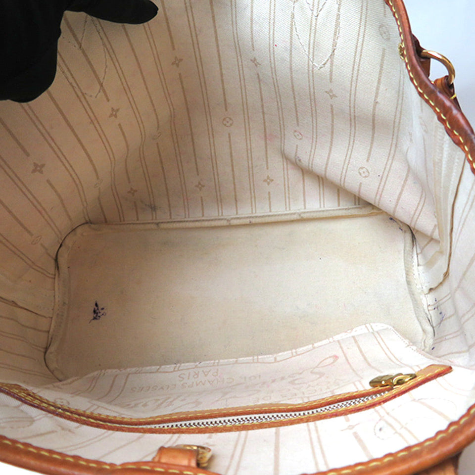 Louis Vuitton Neverfull PM Azure White Tote Bag