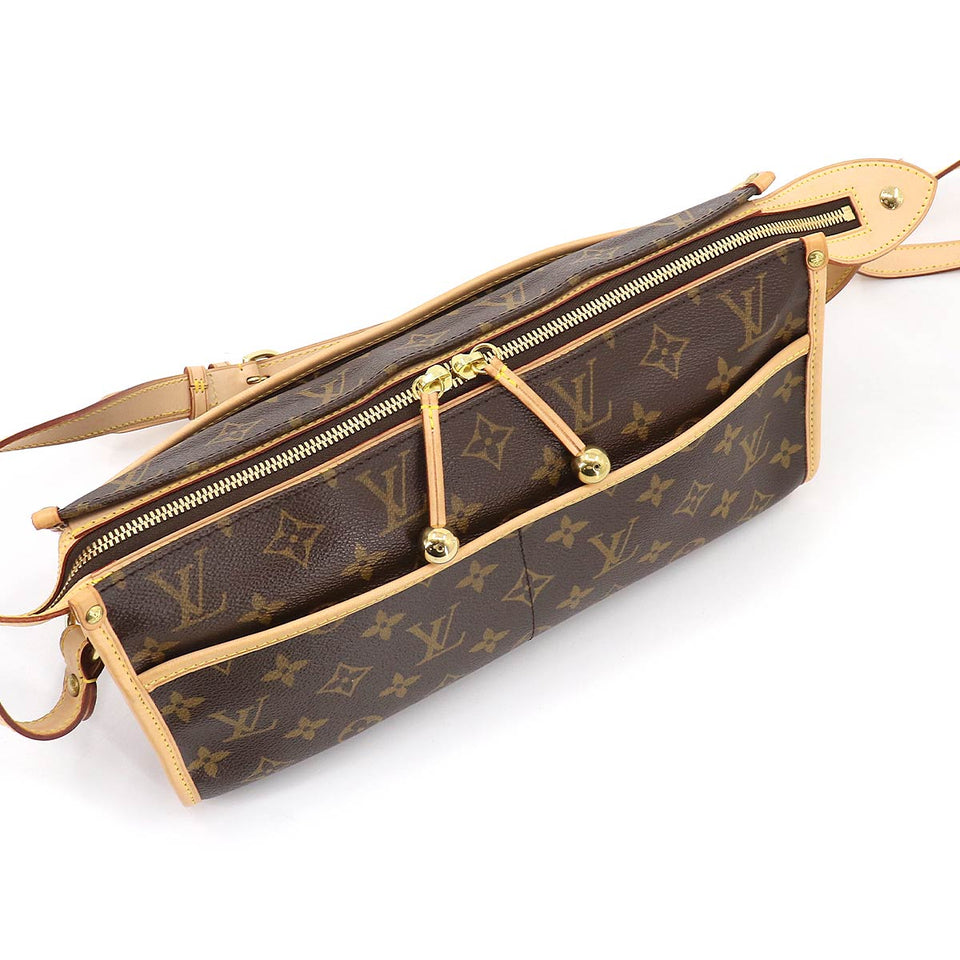 Louis Vuitton Monogram Popincourt Long Shoulder Bag Brown Gold Hardware
