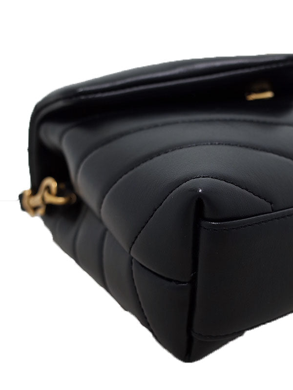 Saint Laurent- Paris Monogram Loulou Strap Bag Black