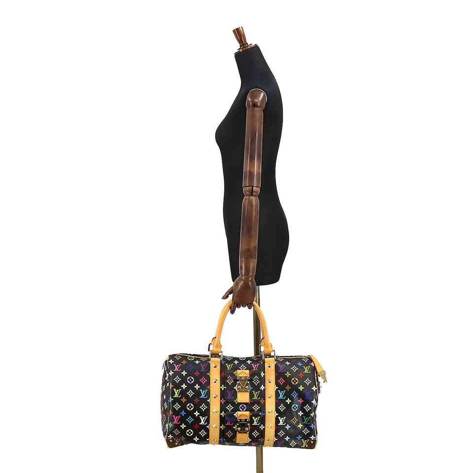 Louis Vuitton Monogram Multicolor Keepall 45 Boston Bag Noir