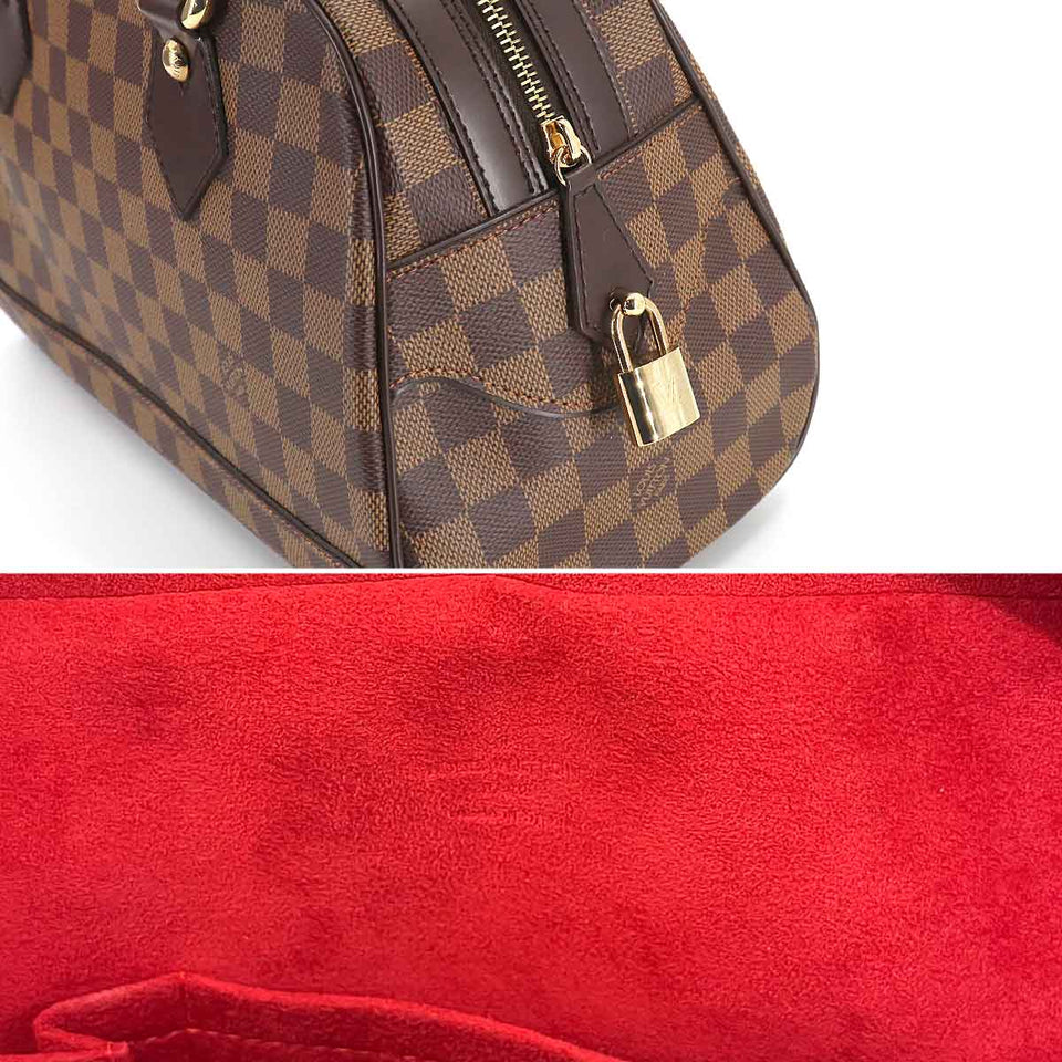 Louis Vuitton Damier Duomo Hand Bag Ebene Gold Metal Fittings