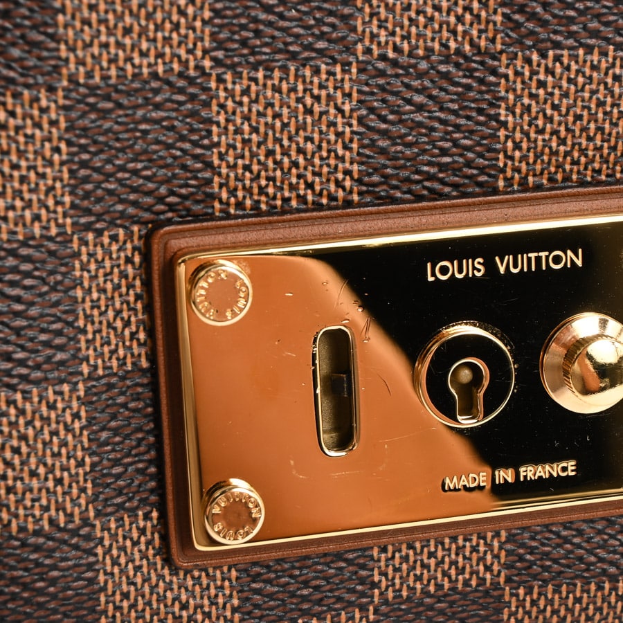 Louis Vuitton Pochette Ascot Clutch Bag Damier Brown