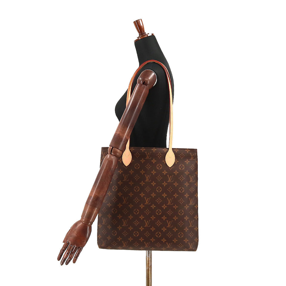 Louis Vuitton Monogram Carry It Tote Bag Brown Gold Hardware
