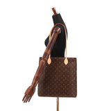 Louis Vuitton Monogram Carry It Tote Bag Brown Gold Hardware